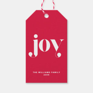 Freude-moderne Typografie-personalisierter Geschenkanhänger