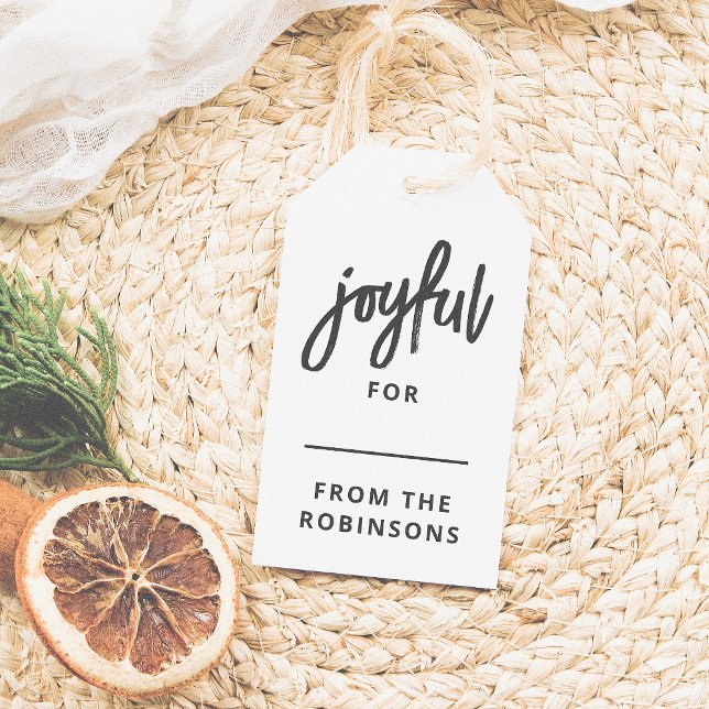 Freude | Moderne Weihnachtsbriefe Geschenkanhänger (Von Creator hochgeladen)