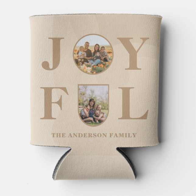 Freude | Modernes Minimalistisches Beige Arch Zwei Dosenkühler (Vorderseite)