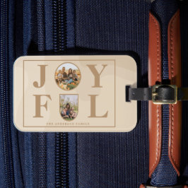 Freude | Modernes Minimalistisches Beige Arch Zwei Gepäckanhänger