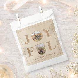 Freude | Modernes Minimalistisches Beige Arch Zwei Geschenktütchen