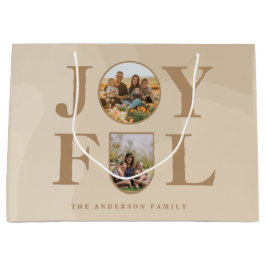 Freude | Modernes Minimalistisches Beige Arch Zwei Große Geschenktüte