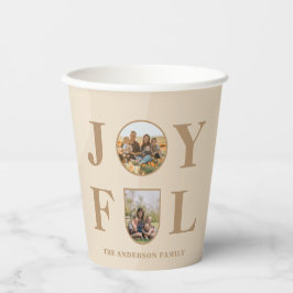 Freude | Modernes Minimalistisches Beige Arch Zwei Pappbecher