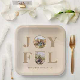 Freude | Modernes Minimalistisches Beige Arch Zwei Pappteller