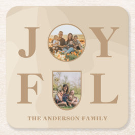 Freude | Modernes Minimalistisches Beige Arch Zwei Rechteckiger Pappuntersetzer