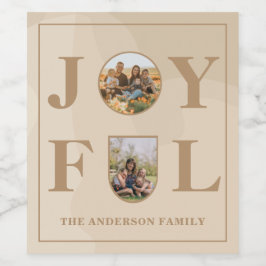 Freude | Modernes Minimalistisches Beige Arch Zwei Weinetikett