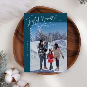 Freude Momente Aquamarines Weihnachts-Foto Feiertagskarte