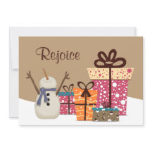 Freude - Niedlicher Schneemann mit Geschenken Weih