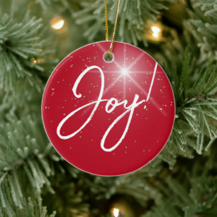 Freude! oder Ihre Nachricht, weißer Text auf tiefe Keramik Ornament