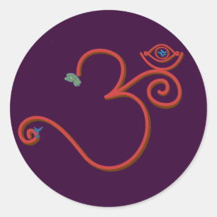 Freude-OM-Aufkleber Runder Aufkleber