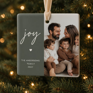 Freude Personalisiertes Familienfoto Modernes Salb Keramikornament