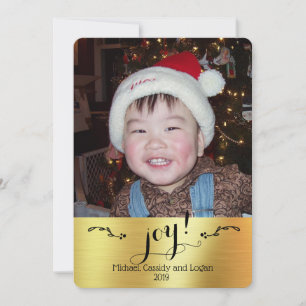 Freude! - Personalisiertes Gold Foto Weihnachte