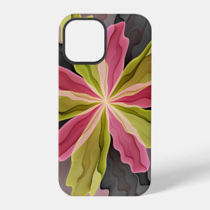 Freude, Pink Grüne Anthrazit-Fantasie-Blume Frakta iPhone 12 Pro Hülle