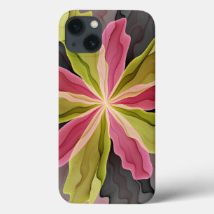 Freude, Pink Grüne Anthrazit Fantasy-Blume Fraktal Case-Mate iPhone Hülle