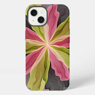 Freude, Pink Grüne Anthrazit Fantasy-Blume Fraktal iPhone 13 Hülle