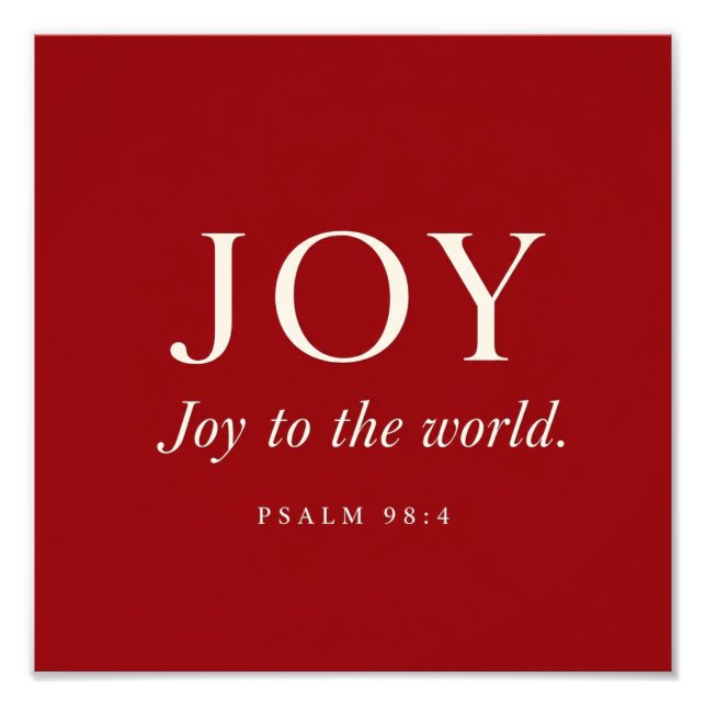 FREUDE | Psalm 98:4 | Weihnachtsgeschenk Fotodruck (Vorne)