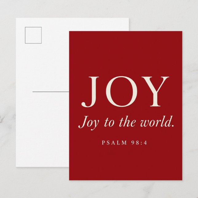 FREUDE | Psalm 98:4 | Weihnachtsgeschenk Postkarte (Vorne/Hinten)
