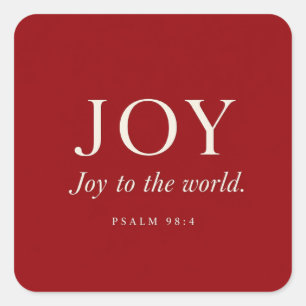FREUDE Psalm 98:4 Weihnachtsgeschenk Quadratischer Aufkleber