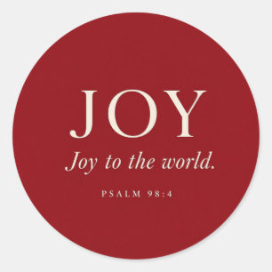 FREUDE Psalm 98:4 Weihnachtsgeschenk Runder Aufkleber