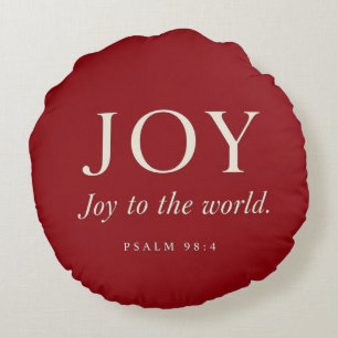 FREUDE Psalm 98:4 Weihnachtsgeschenk Rundes Kissen