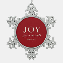 FREUDE | Psalm 98:4 | Weihnachtsgeschenk Schneeflocken Zinn-Ornament