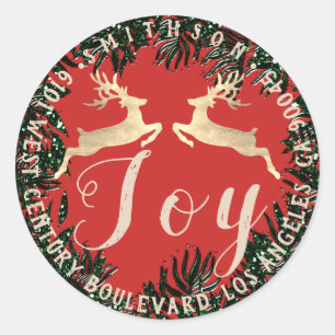 Freude-Rotwild-Feiertags-Rückkehr UAWG hölzernes Runder Aufkleber