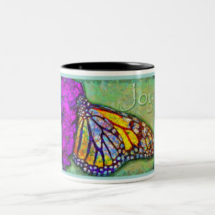 Freude-Schmetterlings-Tasse Zweifarbige Tasse