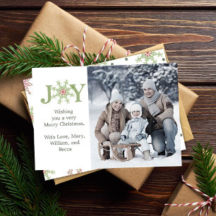 Freude Schneeflocken Muster Familie Foto Weihnacht Feiertagskarte