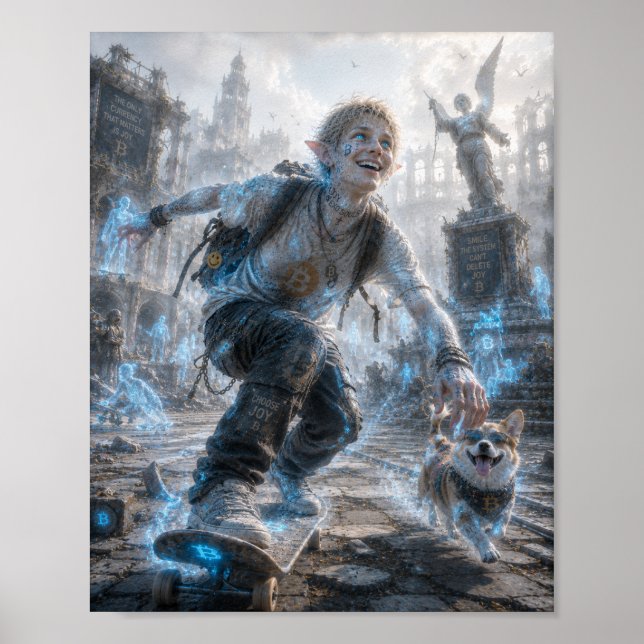 Freude / Skateboarder / Verlassener Platz Poster (Vorne)