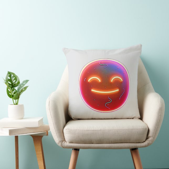 Freude strahlen: Digitales Emoticon Kissen (Stuhl )