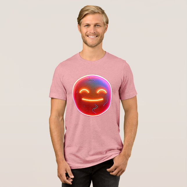 Freude strahlen: Digitales Emoticon Tri-Blend Shirt (Vorderseite voll)