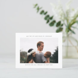 Freude und Frieden im Foto der Weihnachtsfamilie Feiertagspostkarte