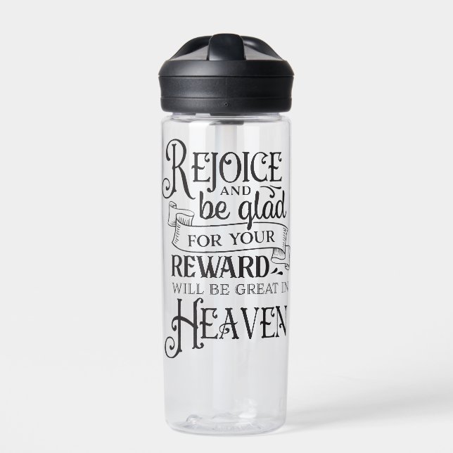 "Freude und Glad sein" Inspiration Christlich Trinkflasche (Vorderseite)