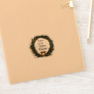 Freude und Glauben an die Krippe Aufkleber