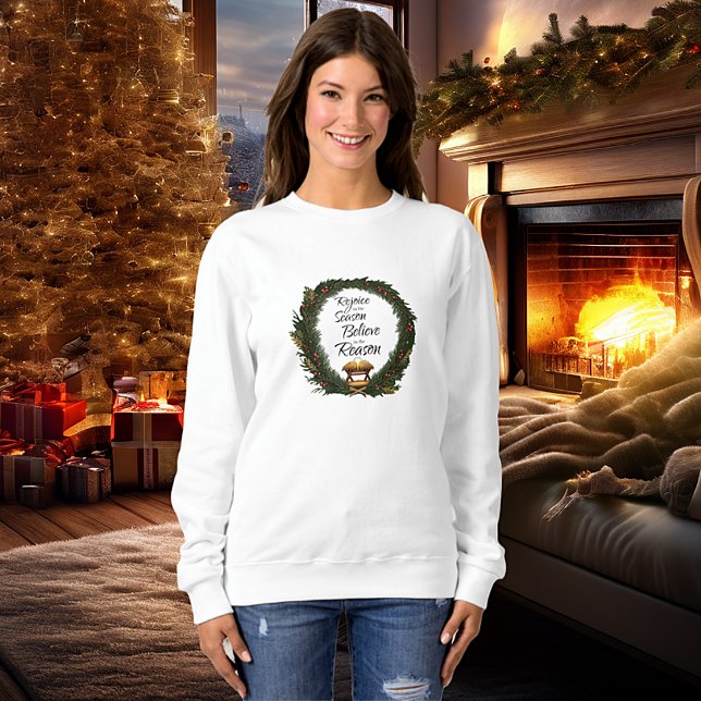 Freude und Glauben an die Krippe Sweatshirt (Von Creator hochgeladen)