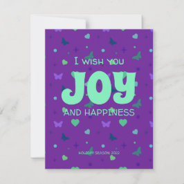 Freude und Glück lila grün Feiertagskarte