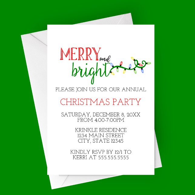 Freude und Helle Feier Einladung (Merry and Bright Christmas Party Invitation)