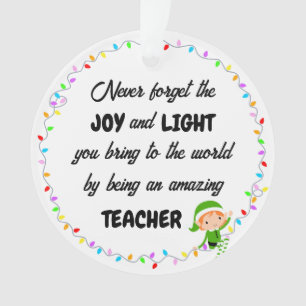 Freude und Licht Vielen Dank Lehrer Akrylic Orname Ornament