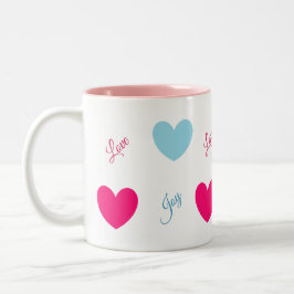 Freude und Liebe Herz Zweifarbige Tasse