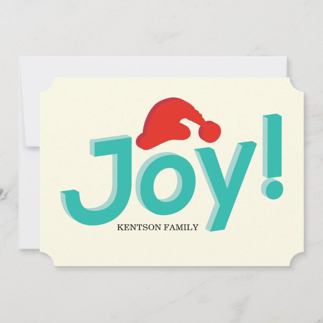 Freude und Weihnachtsmannmütze Feiertagskarte (Vorderseite)