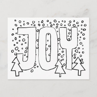 Freude-Urlaubskarte, Selbst-Ausmalen, Schneebedeck Postkarte