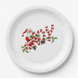 Freude Vintage Santa Pappteller