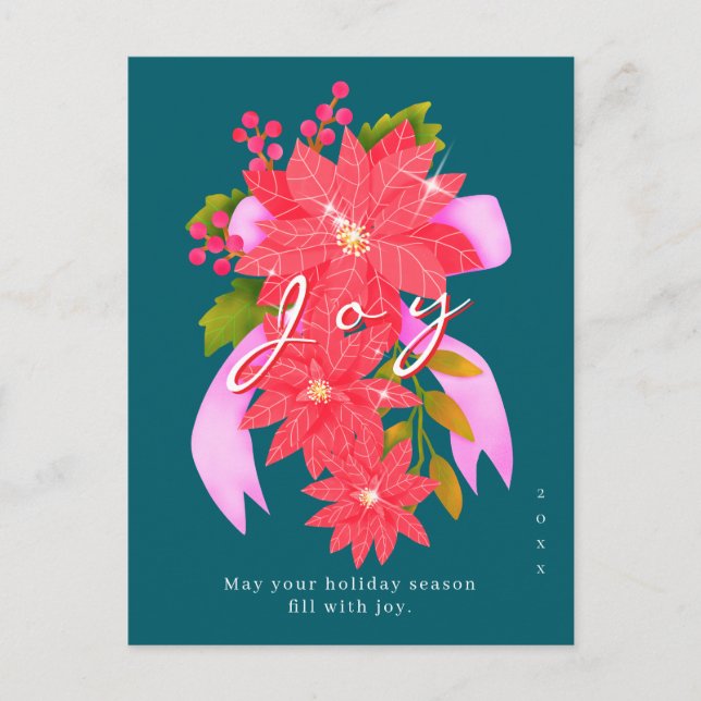 Freude Weihnachten Weihnachtsstern Teal (Vorderseite)