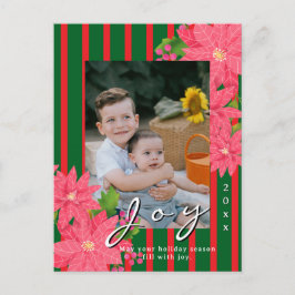 Freude Weihnachts-Weihnachtsstern Foto Rot Grün Feiertagspostkarte