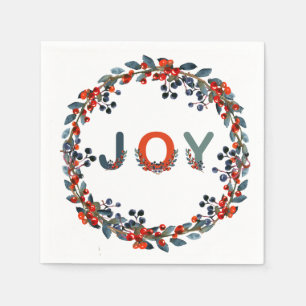 Freude-Weihnachtsbeerenwreath-Feiertags-Party Serviette