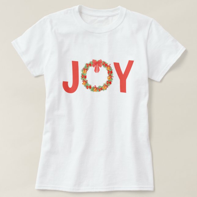 Freude Weihnachtskranz Festlich Feiertag T-Shirt (Design vorne)
