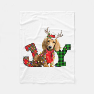 Freude Weihnachtslichter Langhaar-Dachshund-Hund S Fleecedecke