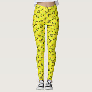 FREUDE Wort-Muster-Entwurfs-helles Gelb Leggings