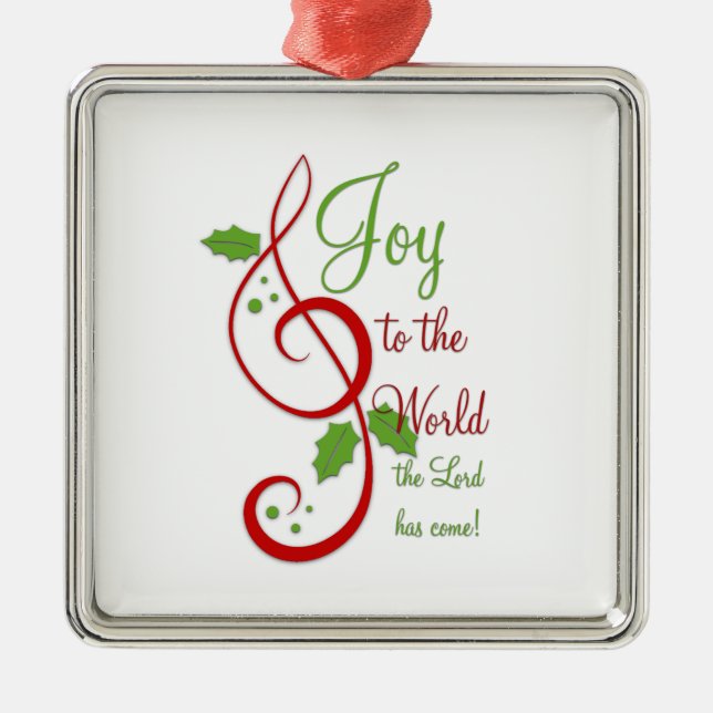 Freude zur Weltchristlichen Weihnachtscarol-Musik Silbernes Ornament (Vorne)