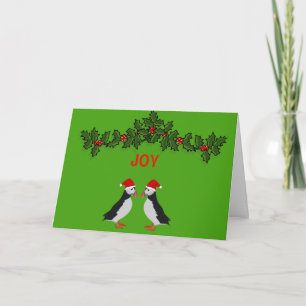 FreudedoppelPapageientaucher Weihnachtskarte Feiertagskarte